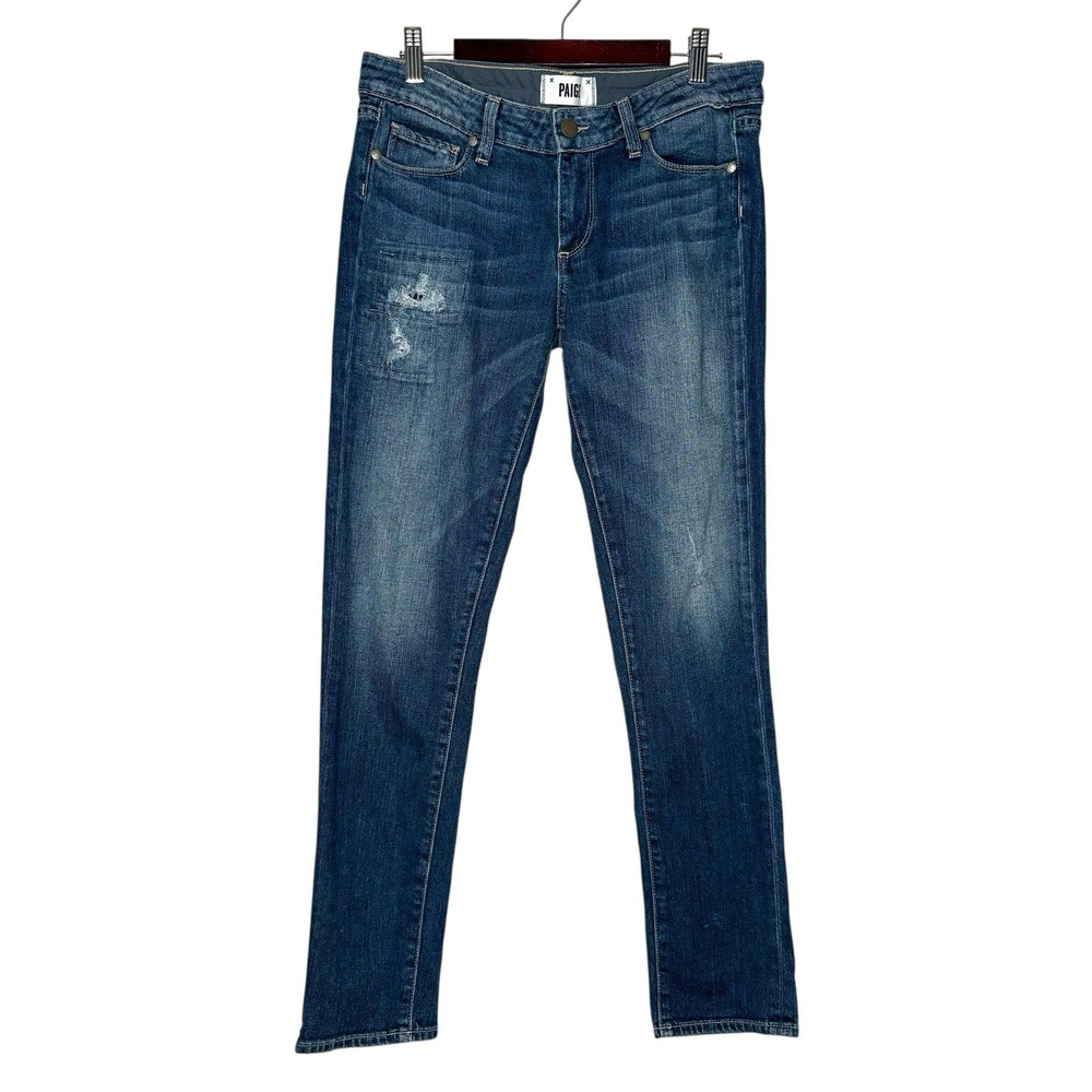 Paige Skyline Ankle Peg Jeans Size 27 Cropped‎ Distressed Made In USA
